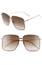 Women's Gucci 61mm Square Sunglasses - Gold/green/red/brown Gradient
