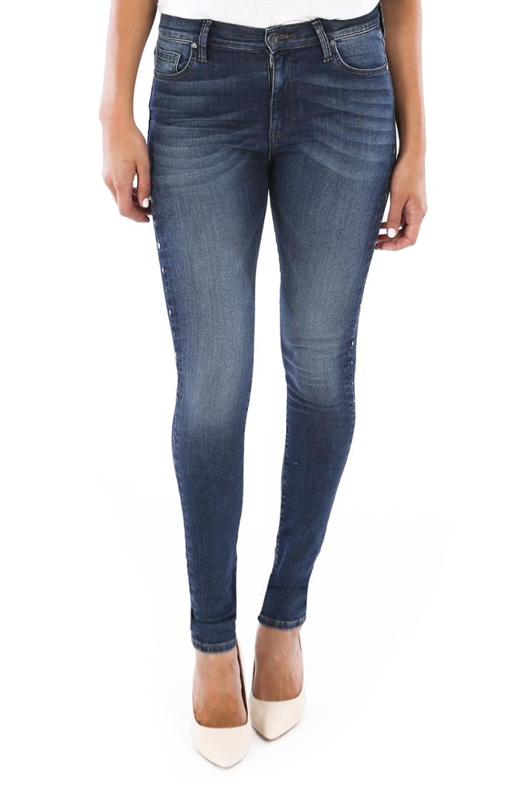 Women's Kut From The Kloth Mia Embellished High Waist Skinny Jeans
