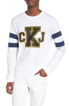 Men's Calvin Klein Jeans Stripe Sleeve Logo T-shirt - White