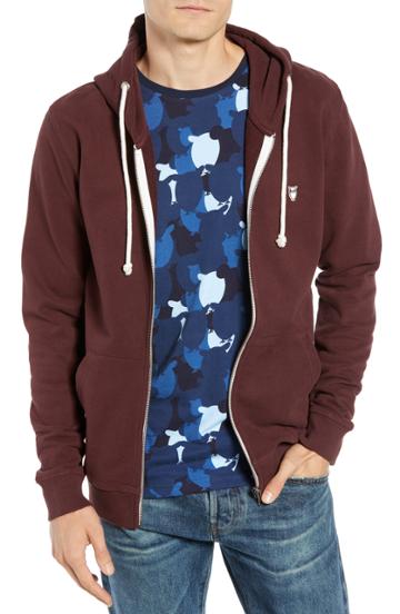 Men's Knowledgecotton Apparel Trim Fit Zip-up Hoodie, Size - Red