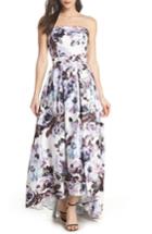 Women's Xscape Floral Bustier High/low Gown - Blue