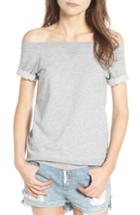 Women's Treasure & Bond Off The Shoulder Sweatshirt - Grey