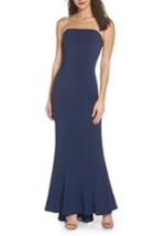 Women's Maria Bianca Nero Techno Stretch Mermaid Gown - Blue