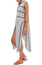 Women's Topshop Mixed Stripe Maxi Shirtdress - Grey