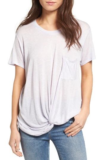 Women's Hinge Twist Hem Tee, Size - Purple