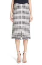 Women's St. John Collection Thatched Grid Knit Skirt - Blue