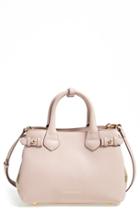 Burberry 'small Banner' Leather Tote - Pink