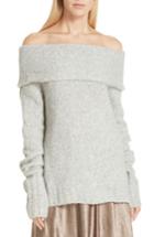 Women's Vince Off-the-shoulder Alpaca Blend Sweater - Grey