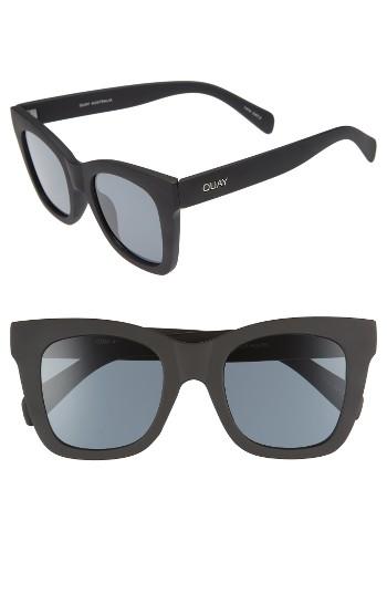 Women's Quay Australia After Hours 50mm Square Sunglasses - Black Smoke