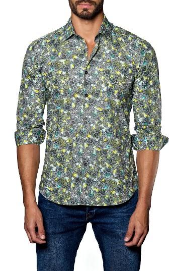 Men's Jared Lang Trim Fit Print Sport Shirt - Green