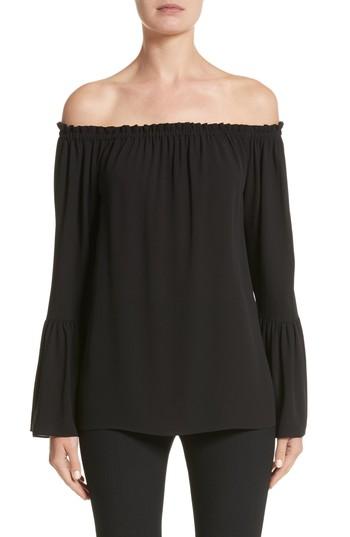 Women's Michael Kors Silk Georgette Off The Shoulder Top