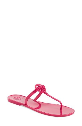 Women's Tory Burch 'mini Miller' Flat Sandal M - Pink