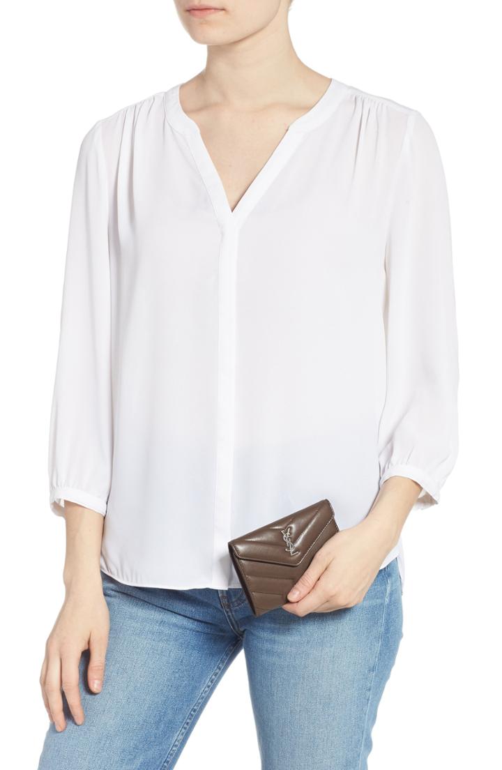 Women's Saint Laurent Small Loulou Matelasse Leather Wallet - Brown