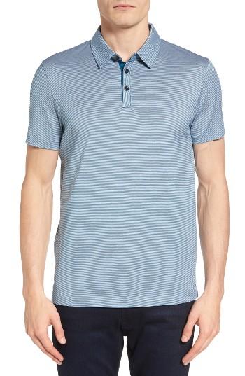 Men's Boss Place 17 Slim Fit Stripe Polo - Blue/green