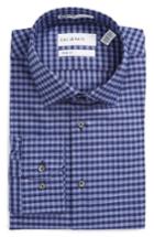 Men's Calibrate Trim Fit Non-iron Check Dress Shirt - 34/35 - Blue