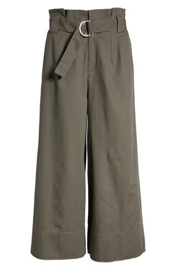 Women's Know One Cares Paperbag Waist Wide Leg Crop Pants