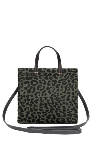 Clare V. Small Petit Simple Leopard Print Genuine Calf Hair Tote -