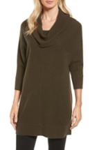 Women's Halogen Cashmere Dolman Sleeve Tunic Sweater - Green