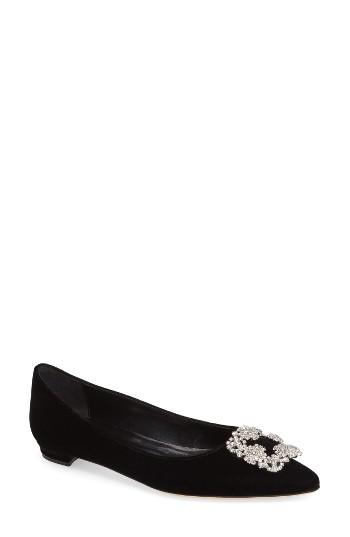 Women's Manolo Blahnik Hangisi Pointy Toe Flat