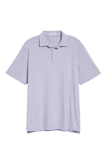 Men's Peter Millar Crown Stripe Polo, Size - Purple