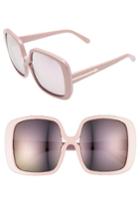 Women's Karen Walker Marques 55mm Square Sunglasses - Pink/ Rose Gold