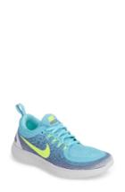 Women's Nike Free Rn Distance 2 Running Shoe .5 M - Blue