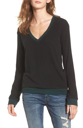 Women's Rvca Neuvo Snap Hem Sweater - Black