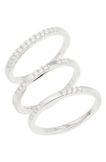 Women's Nordstrom Set Of 3 Mod Pave Bands