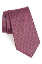 Men's Nordstrom Men's Shop Russo Geo Print Silk Tie, Size - Red