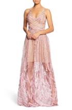 Women's Dress The Population Chelsea Lace A-line Gown - Purple