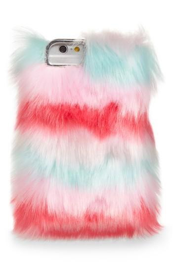 Skinny Dip Prism Iphone 6/6s/7/8 & 6/6s/7/8 Faux Fur Case - Pink