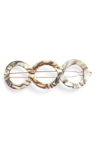 France Luxe Triple Circle Tige Boule Barrette, Size - Ivory