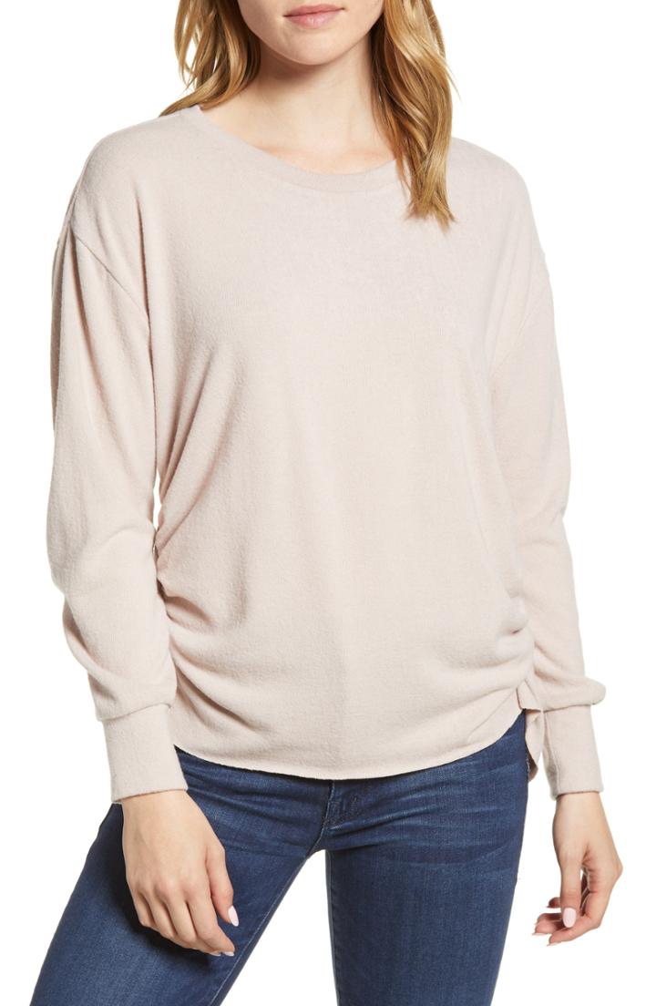 Women's 1.state Ruched Brushed Jersey Top - Pink