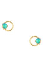 Women's Wwake Large Opal Circle Stud Earrings