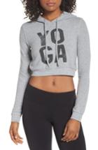 Women's Alo Screenprint French Terry Crop Hoodie - Metallic
