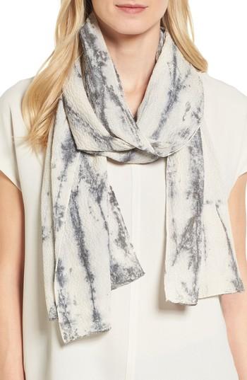 Women's Eileen Fisher Silk Scarf, Size - Black