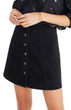 Women's Madewell Metropolis Snap Front Denim Miniskirt - Black