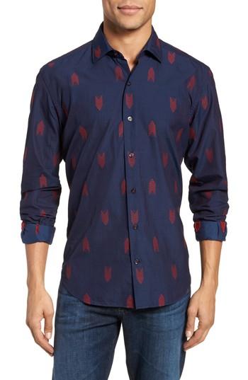 Men's Culturata Slim Fit Embroidered Sport Shirt - Blue