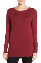 Women's Caslon Button Back Tunic Sweater, Size - Red