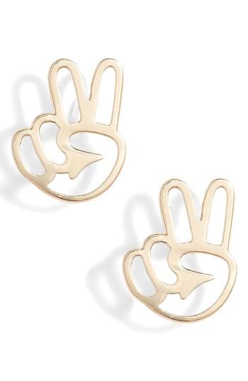 Women's Poppy Finch Peace Out Stud Earrings