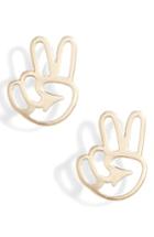 Women's Poppy Finch Peace Out Stud Earrings