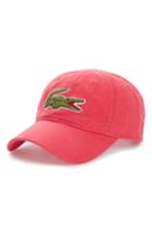 Men's Lacoste 'big Croc' Logo Embroidered Cap - Pink