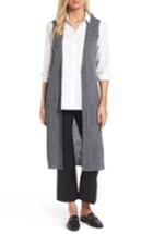 Women's Halogen Long Merino Wool Blend Sweater Vest - Grey