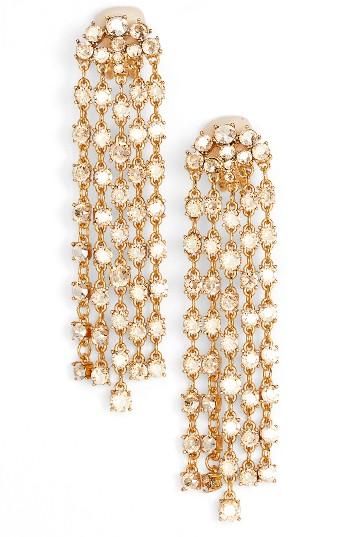 Women's Oscar De La Renta Crystal Tassel Drop Earrings