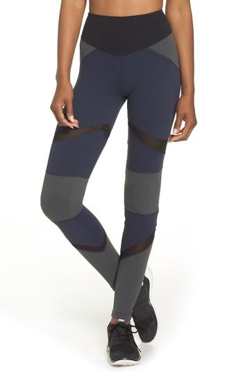 Women's Boomboom Athletica Brushed Tricolor Panel Leggings - Blue