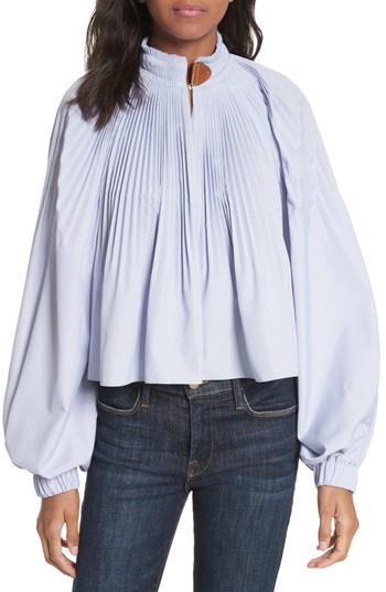 Women's Tibi Edwardian Crop Top - Blue