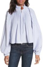 Women's Tibi Edwardian Crop Top - Blue