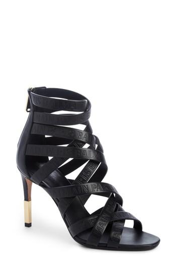 Women's Balmain Caged Sandal Eu - Black