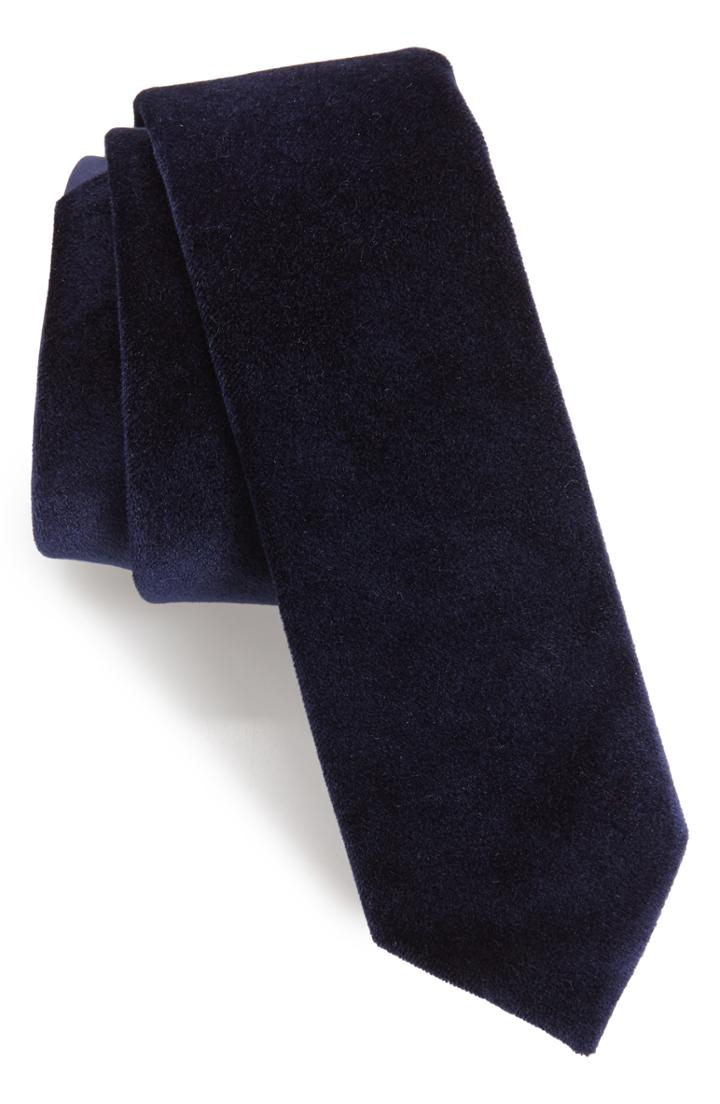Men's 1901 Locklin Velvet Tie, Size - Blue