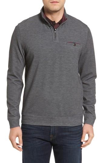Men's Ted Baker London Valerio Quarter Zip Pullover (xxl) - Black